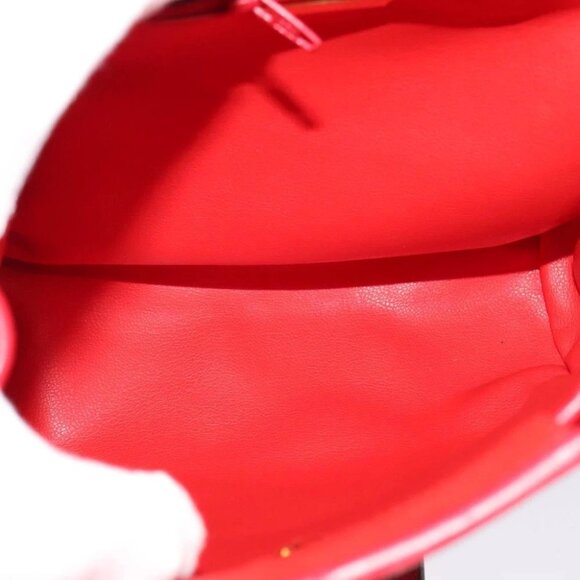 Christian Dior Backpack Leather Red Gold Auth - Picture 6 of 16